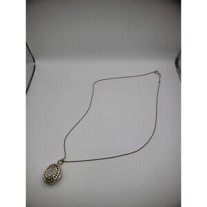 Vintage Womens Locket Pendant Gold Tone Silver Tone Chain Jewelry Costume